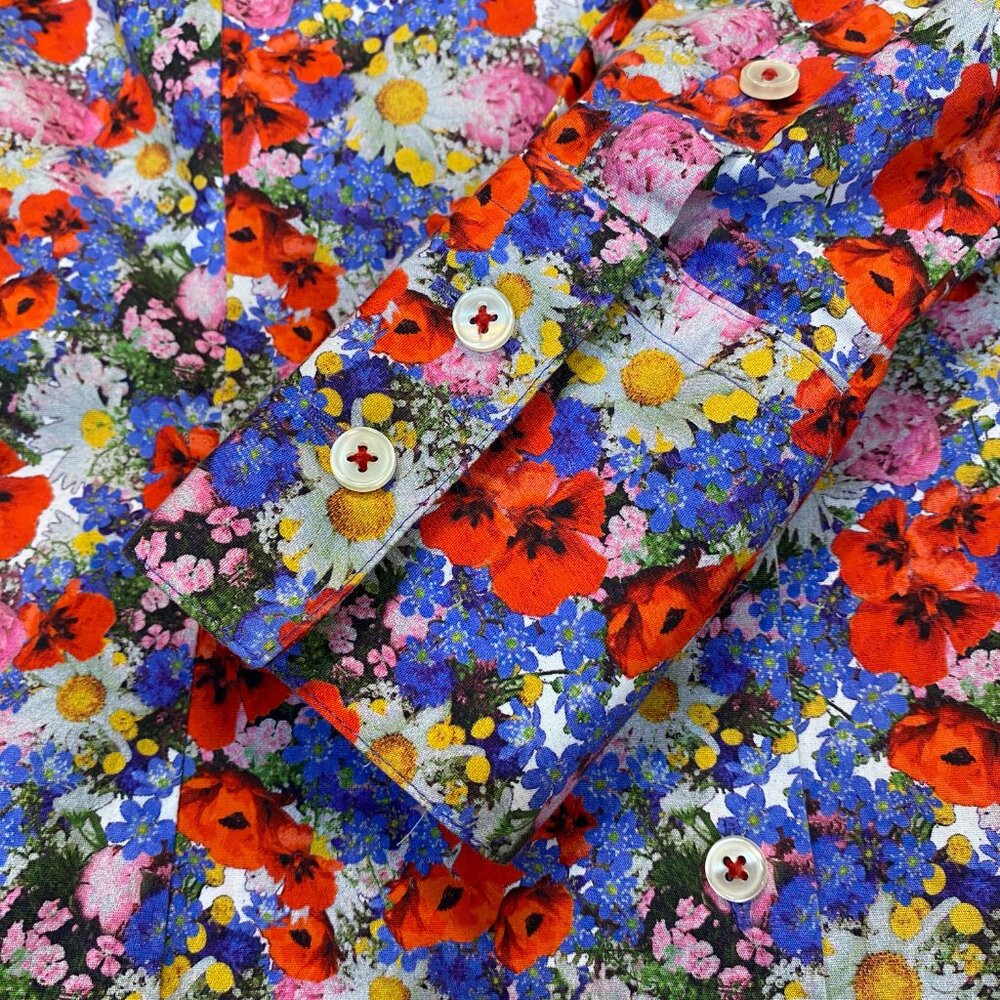 Hawes & Curtis Fitted Floral Bright Button Down Shirt - NWOT - Medium - Picture 3 of 7